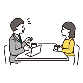 対話するビジネスパーソンのイラスト